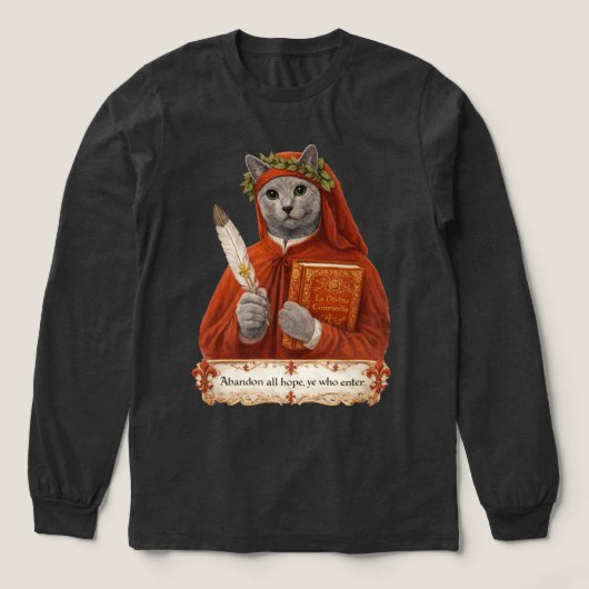 Russian Blue Dante Alighieri Cat トライブレンドＴシャツ (デザイン正面)