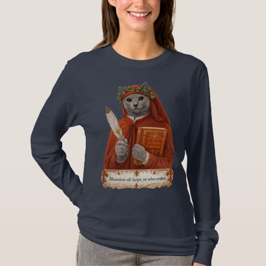 Russian Blue Dante Alighieri Cat Tシャツ (正面)