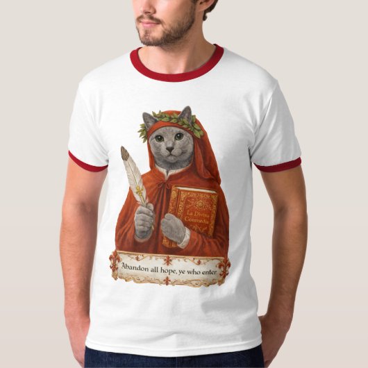 Russian Blue Dante Alighieri Cat Tシャツ (正面)