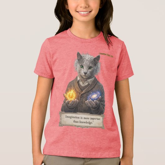 Russian Blue Einstein Cat - Imagination トライブレンドＴシャツ (正面)