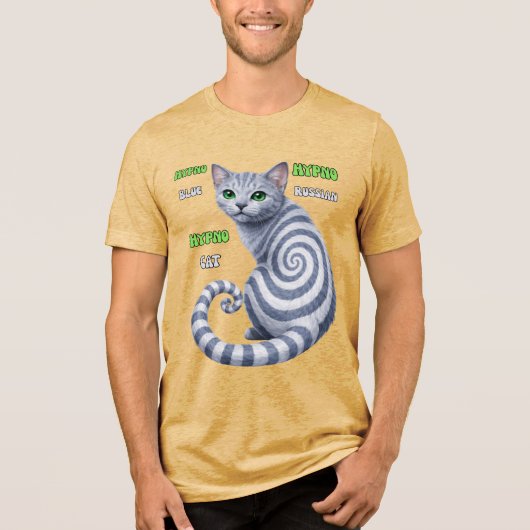 Russian Blue Hypno Cat トライブレンドＴシャツ (正面)