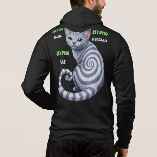 Russian Blue Hypno Cat パーカ (裏面)