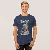 Russian Blue Kitten – I See You Human トライブレンドＴシャツ (正面全面)