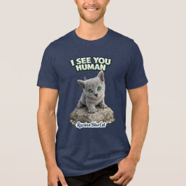Russian Blue Kitten – I See You Human トライブレンドＴシャツ
