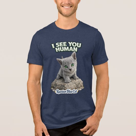 Russian Blue Kitten – I See You Human トライブレンドＴシャツ (正面)