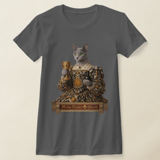 Russian Blue Lucrezia de Médici Cat Tシャツ (レイダウン)