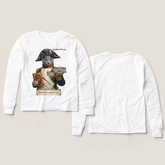 Russian Blue Napoleon Bonaparte Cat (デザイン 正面＆背面)