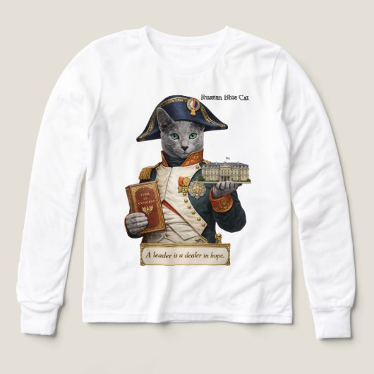 Russian Blue Napoleon Bonaparte Cat (デザイン正面)