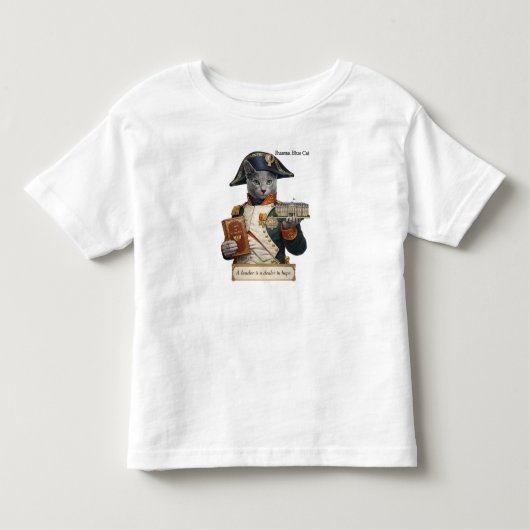 Russian Blue Napoleon Bonaparte Cat トドラーTシャツ (正面)