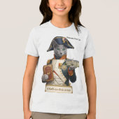 Russian Blue Napoleon Bonaparte Cat トライブレンドＴシャツ (正面)