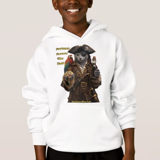 Russian Blue Pirate Cat – Fortune Favors The Bold (正面)