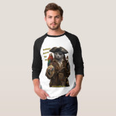 Russian Blue Pirate Cat – Fortune Favors The Bold Tシャツ (正面フル)