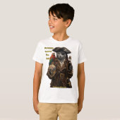 Russian Blue Pirate Cat – Fortune Favors The Bold Tシャツ (正面フル)