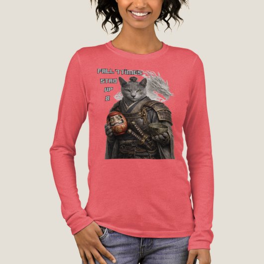 Russian Blue Samurai Cat トライブレンドＴシャツ (正面)