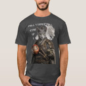 Russian Blue Samurai Cat Tシャツ (正面)