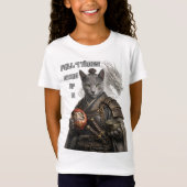 Russian Blue Samurai Cat Tシャツ (正面)