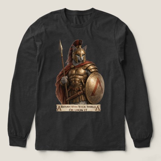 Russian Blue Spartan Cat トライブレンドＴシャツ (デザイン正面)