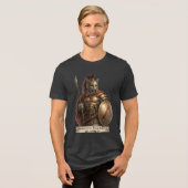 Russian Blue Spartan Cat トライブレンドＴシャツ (正面全面)