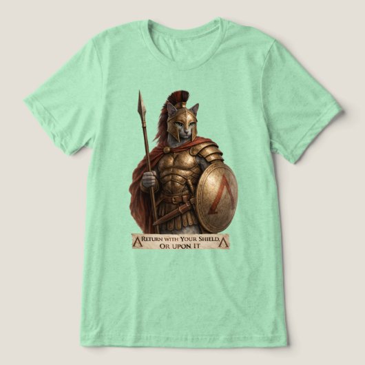 Russian Blue Spartan Cat トライブレンドＴシャツ (デザイン正面)