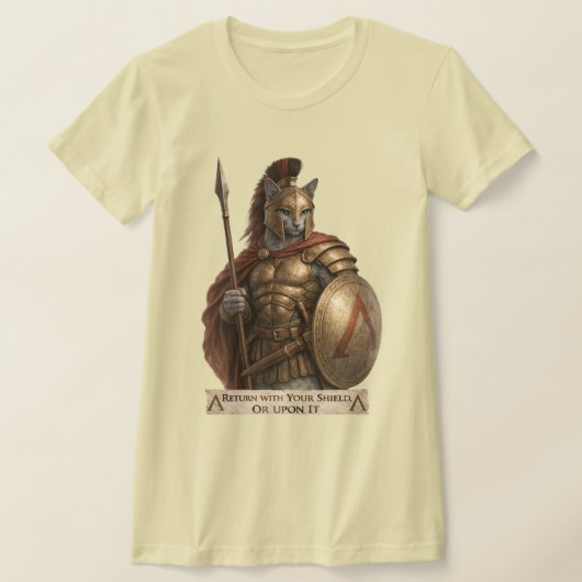 Russian Blue Spartan Cat Tシャツ (レイダウン)