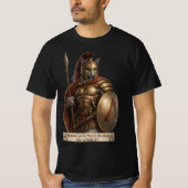 Russian Blue Spartan Cat Tシャツ (正面)