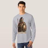 Russian Blue Spartan Cat Tシャツ (正面フル)