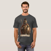 Russian Blue Spartan Cat Tシャツ (正面フル)