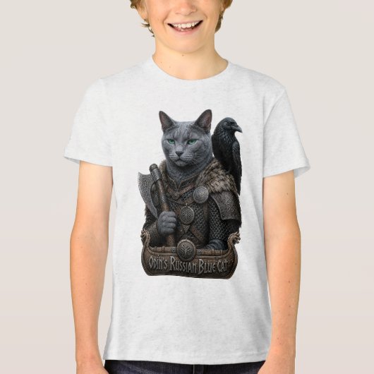 Russian Blue Veteran Odin’s Cat トライブレンドＴシャツ (正面)