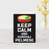 Russian Keep Calm Eat Pelmeni Funny Russian Saying カード (黄色い花)
