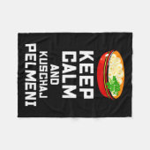 Russian Keep Calm Eat Pelmeni Funny Russian Saying フリースブランケット (正面(横))