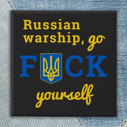 Russian Warship Go F Yourself Ukraine Button 缶バッジ