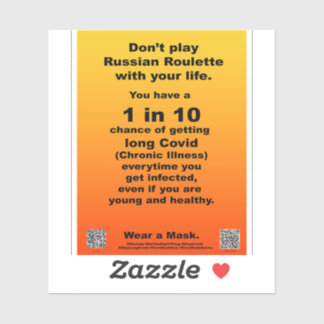 Russiona Roulette 1 in 10長いCovidビニールシール シール