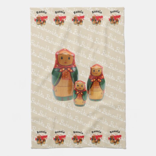 Russland - Russia Babuschka Geschirrtücher キッチンタオル (縦)