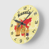 Russland - Russia Babuschka - Matrjoschka Wanduhr ラウンド壁時計 (傾斜)