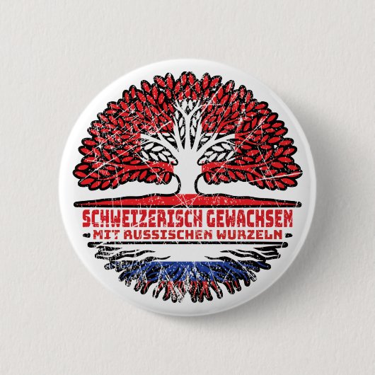 Russland Schweizer Baum Wurzel 缶バッジ (正面)