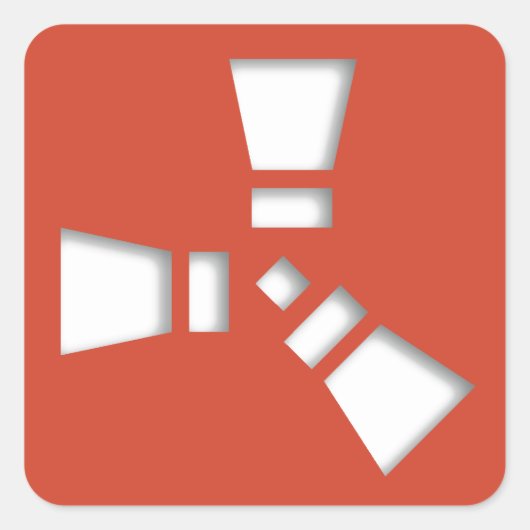 RUSTシンボル赤(影澄ん付) スクエアシール (正面)