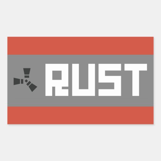RUSTバナーのBGWG 長方形シール (正面)