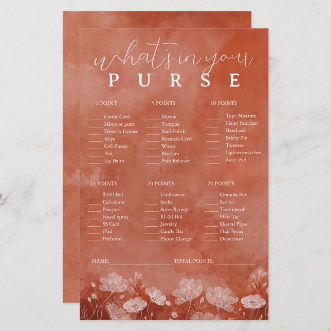 Rustフローラあなたの財布のゲームの中に何があるか (正面/裏面)