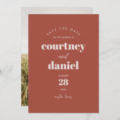 Rustモダントレンディー写真Save the Date セーブザデート (正面/裏面)