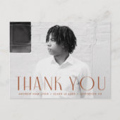 Rustモダン Photo Graduation Thank You ポストカード (正面)