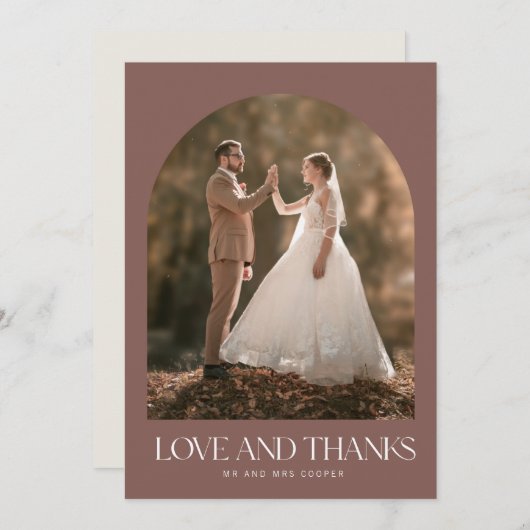 Rust秋フォトラ感謝していブの結婚サンキューカード サンキューカード (正面/裏面)