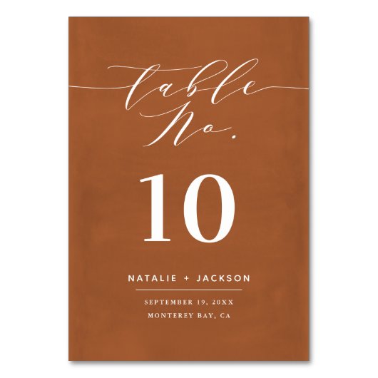 Rust絵を描エレガントプリ文字結婚の テーブルナンバー (正面)