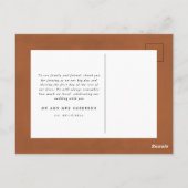 Rust絵を描スクリプ結婚ト写真サンキュー ポストカード (裏面)