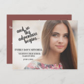 Rust (カスタマイズ可能な色)卒業パーティーの写真 ポストカード (正面/裏面)