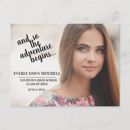 Rust (カスタマイズ可能な色)卒業パーティーの写真 ポストカード (正面)