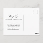 Rust +白のエレガントな結婚式の返信 ポストカード (裏面)