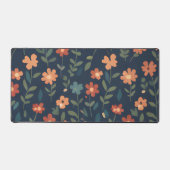 Rust and Coral Daisy Field on Navy Blue デスクマット (正面)