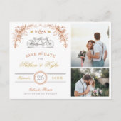 Rust and Honey Bicycle 2 Photo Save the Date 案内ポストカード (正面)