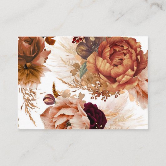 Rust and Terracottaフローラ結婚のウェブサイトカード 名刺 (裏面)