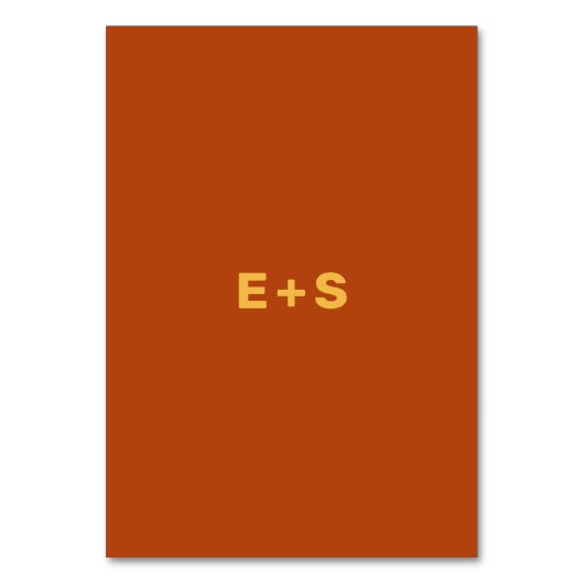 Rust and Yellow Wes Andersonテーインスパイアブル番号 テーブルナンバー (裏面)